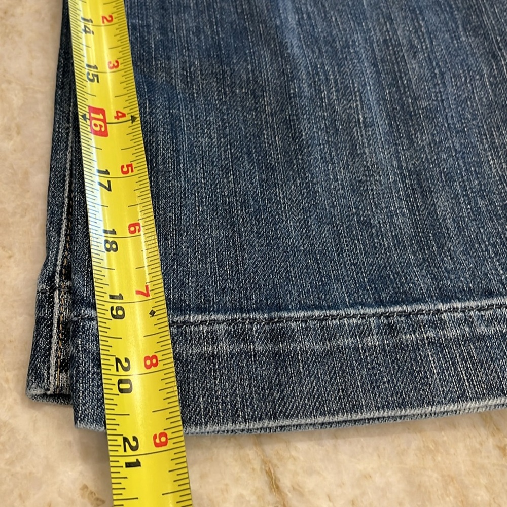 7 For All Mankind “Dojo” Wide Leg Cropped Jeans Medium Wash Size 30 - Picture 9 of 11